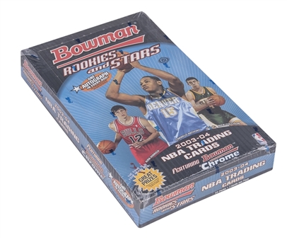 2003-04 Bowman "Rookies & Stars" Basketball Factory Sealed Unopened Hobby Box (24 Packs) – Possible LeBron James Rookie Cards!